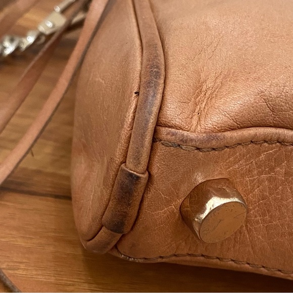REBECCA MINKOFF Mini Mac Tan Almond Leather Crossbody Bag - Picture 15 of 16